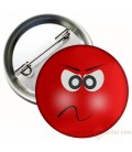 Kırmızı Asabi Emoji  Metal Rozet 44 mm