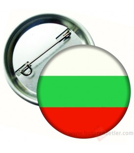 Bulgaristan  Bayrağı  İğneli Metal 58 mm Rozet