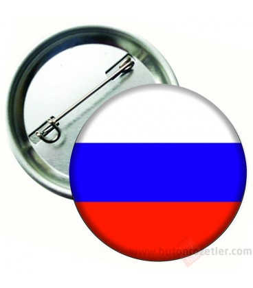 Rusya  Bayrağı  İğneli Metal 58 mm Rozet