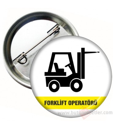 Forklift Operatörü Personel Yaka Rozeti 58 mm
