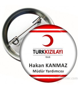 Türk Kızılayı Logolu Personel Yaka Rozeti 58 mm