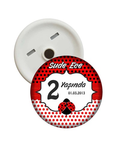 2 Yaş Uğur Böceği Görselli  Magnet Açacak