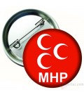 MHP Logolu İğneli Metal Yaka Rozeti 44 mm