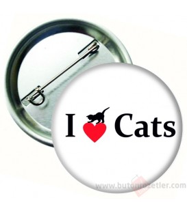 I love Cats Hayvan Sevgisi Rozeti