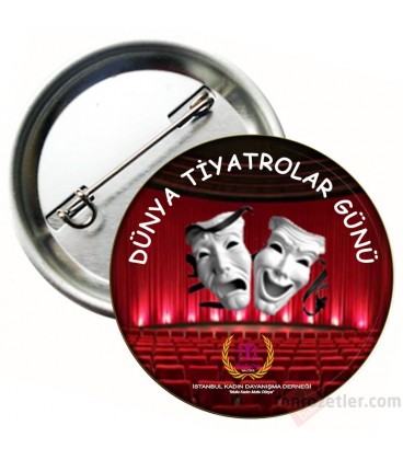  Dünya Tiyatrolar Günü Logolu Yaka Rozeti