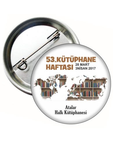 Kütüphanecilik Haftası 58 mm İğneli Metal Yaka Rozeti