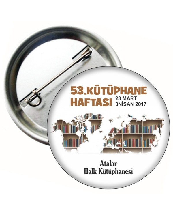 Kütüphanecilik Haftası 58 mm İğneli Metal Yaka Rozeti