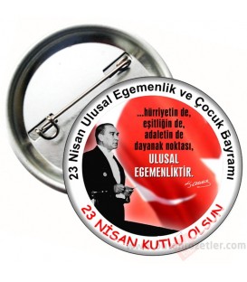 23 Nisan Atatürk Görselli Rozet 