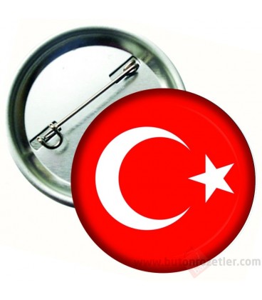 Türk  Bayrağı Yaka Rozeti 37 mm