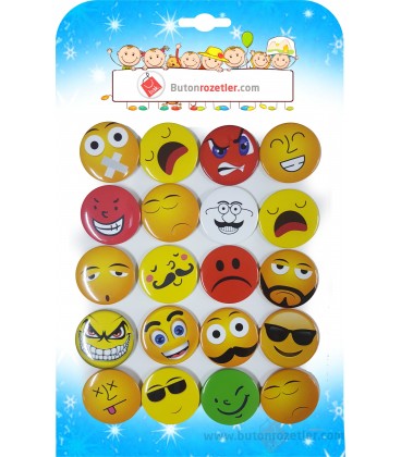 Emoji Rozetler 44 mm