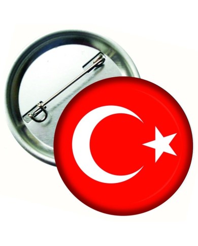 Türk  Bayrağı Yaka Rozeti 37 mm