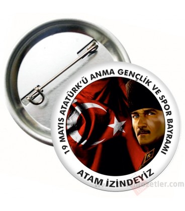 Atatürk Görselli 19 Mayıs Rozetleri