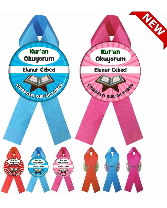 Kuran Okuyorum isimli yaka rozetli 