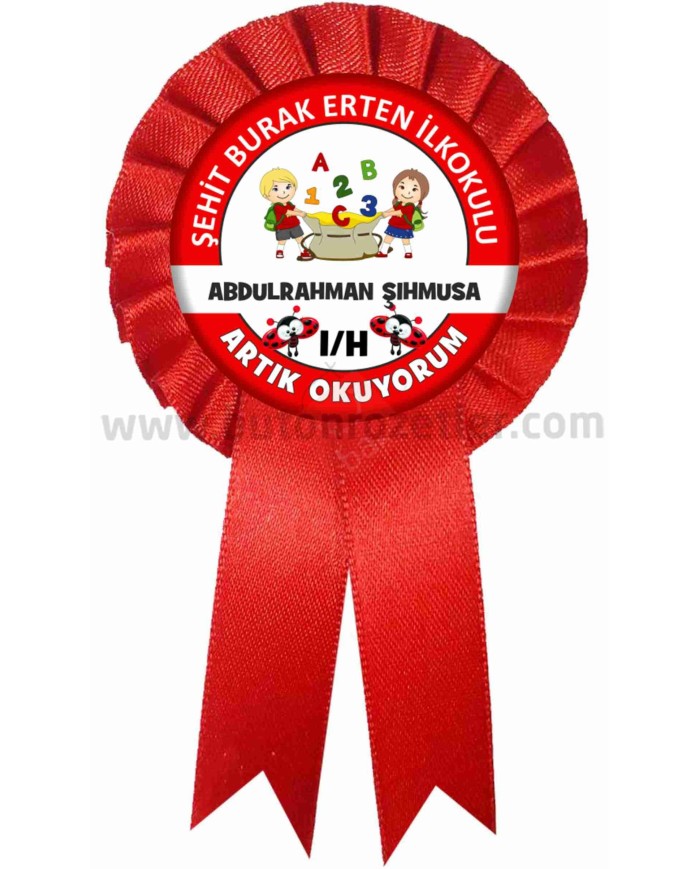 İsimli Artık Okuyorum Rozetli  Kokart  Uğur Böcekli