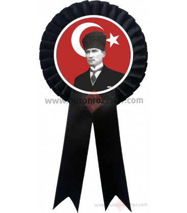Atatürk  Saten Yaka Kokartları Kalpaklı Kırmızı