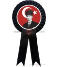 Atatürk  Saten Yaka Kokartları Kalpaklı Siyahı