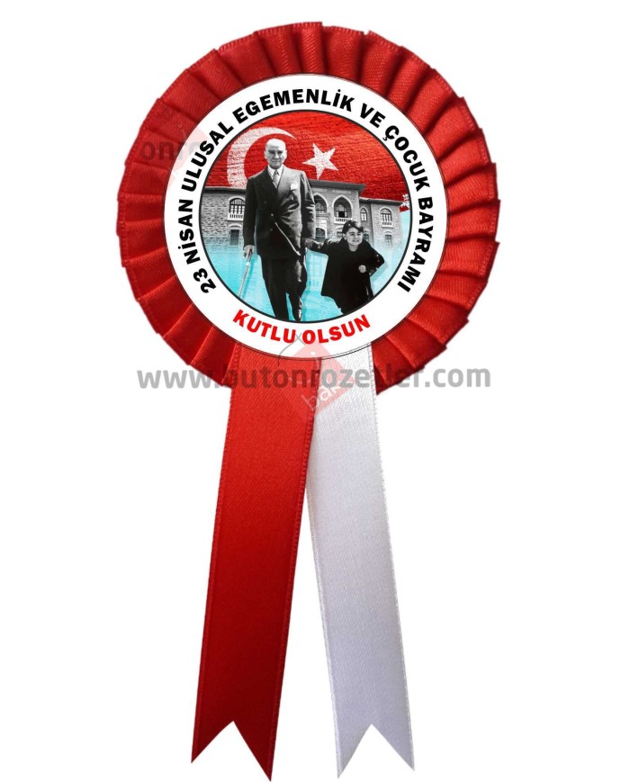 23 Nisan Rozetleri Atatürk ve Ülkü Görselli