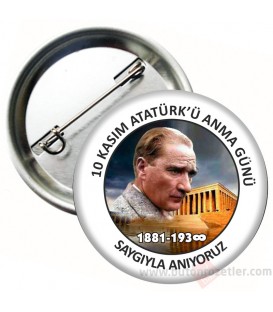 10 Kasım Atatürkü Anma Günü İğneli Rozetler