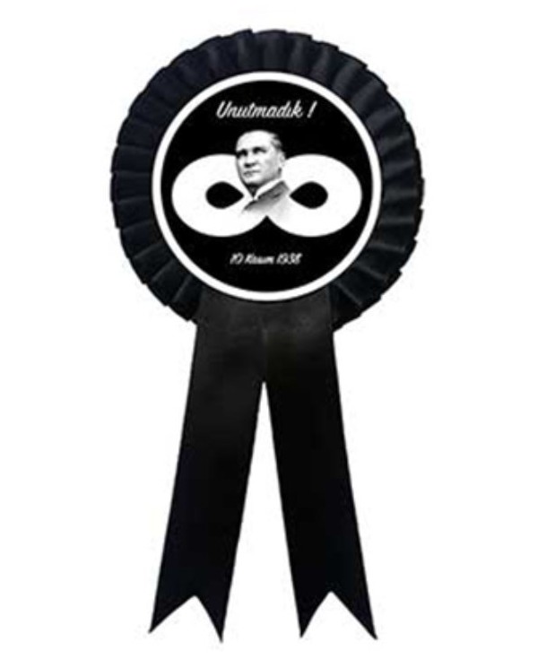 Sonsuzluk Atatürk 10 Kasım Saten Kokart ve Yaka Kartı