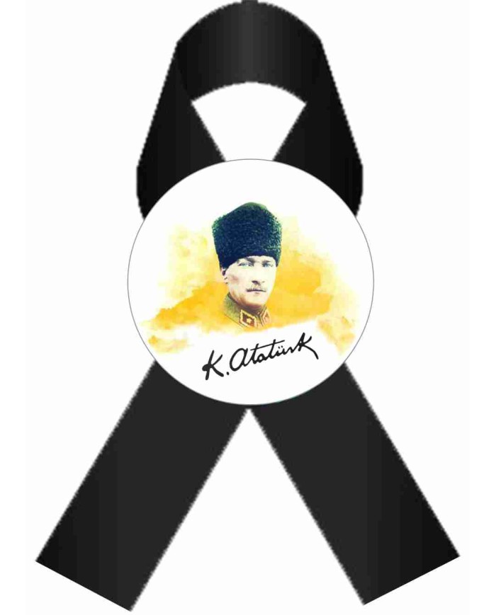 10 Kasım Atatürk  İmzalı Siyah Fiyonk Rozet 10 Kasım Atatürk  İmzalı Siyah Fiyonk Rozet
