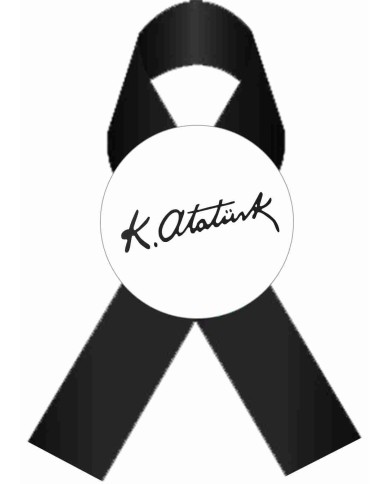 Atatürk İmzası  Fiyonk  Siyah Rozet Atatürk İmzası  Fiyonk  Siyah Rozet