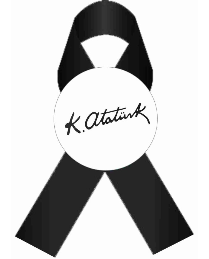 Atatürk İmzası  Fiyonk  Siyah Rozet Atatürk İmzası  Fiyonk  Siyah Rozet