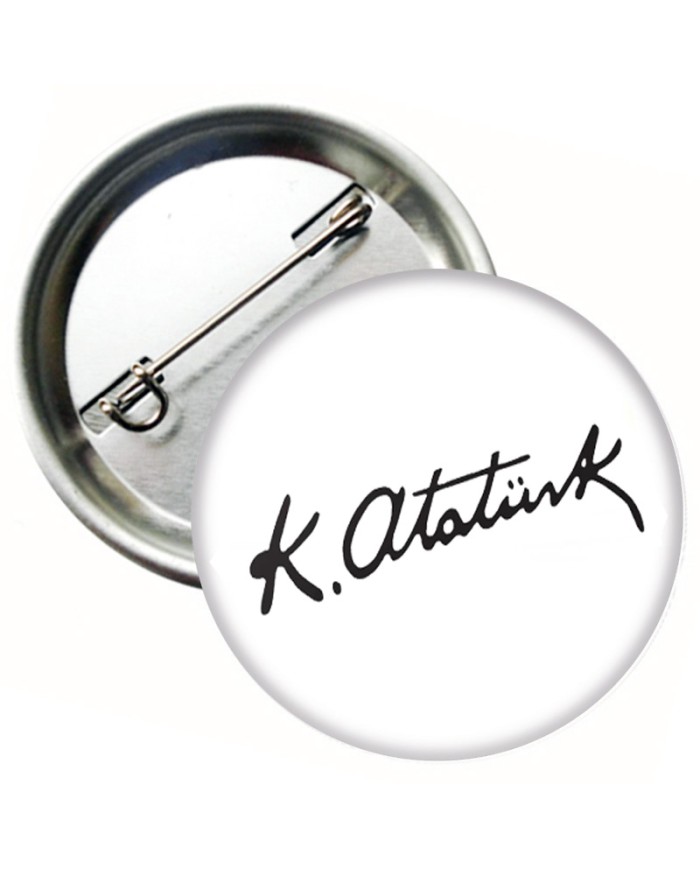 Atatürk İmzalı Metal Yaka rozeti