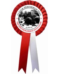 24 Kasım Öğretmenler Günü Kırmızı Kokart