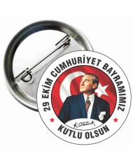 Atatürk Kalpaklı ve İmzalı Yaka Rozeti Atatürk Kalpaklı ve İmzalı Yaka Rozeti