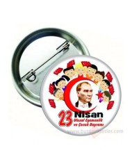 Kokart 23 Nisan Rozetleri Atatürk ve Ülkü Görselli