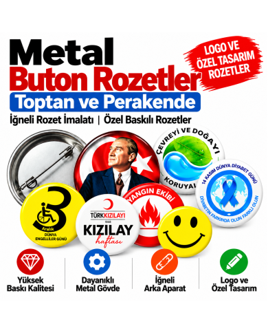 Metal Buton Rozetler Toptan
