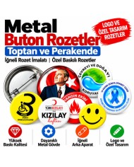 Metal Buton Rozetler – Toptan ve Perakende Baskılı İğneli Rozet Modelleri
