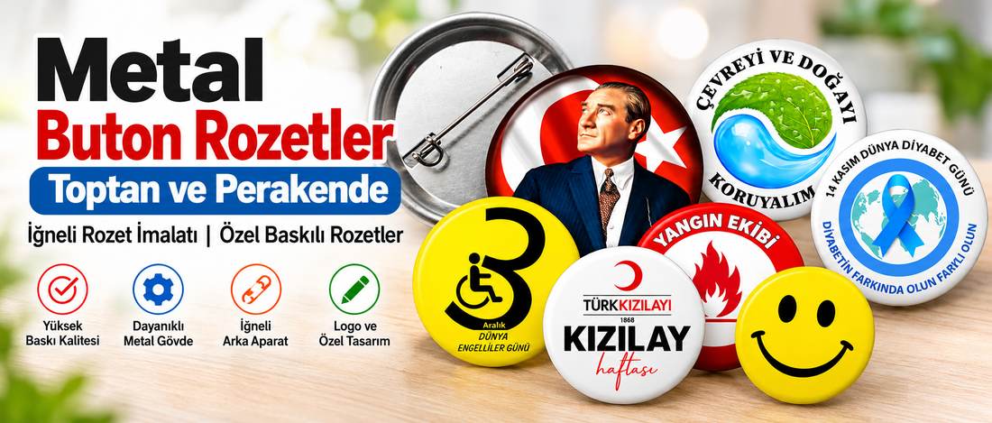 Metal Buton Rozetler Perakende ve Toptan