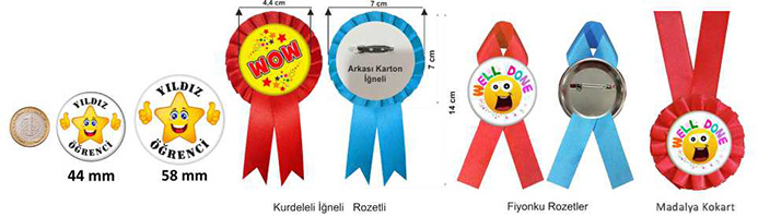 Okuma Bayramı ve Artık Okuyorum yaka rozeti modelleri